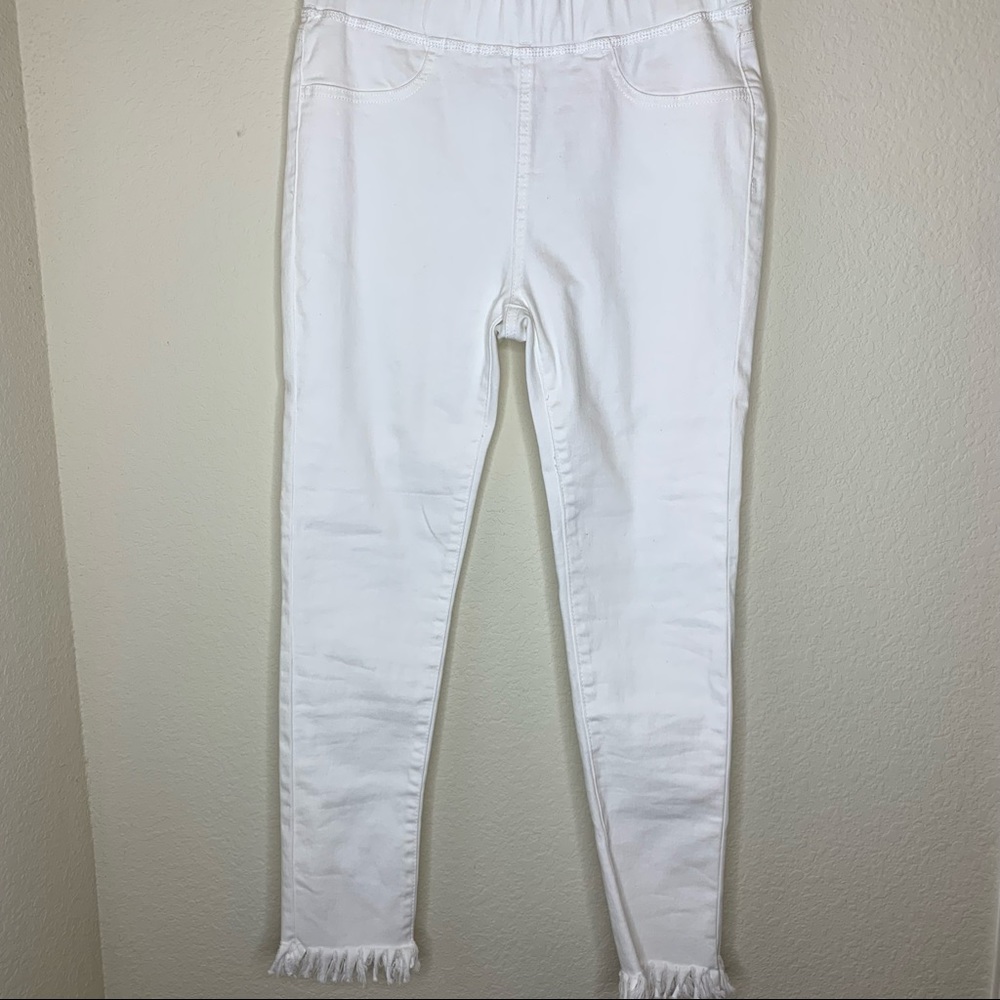 Mud Pie Jennifer Fringe White Jeans